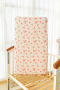 Pink Floral Organic Muslin Crib Sheet by Flowing Creations