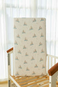 Sailboat muslin crib sheet by Flowing Creations